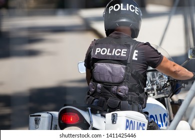 Police Officer On Police Bike, Motorcycle