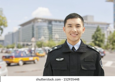 Police Officer Smiling, Portrait, China