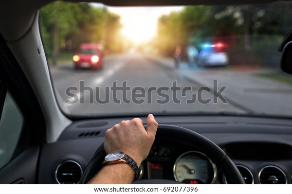 Police on the road\
controls the drivers