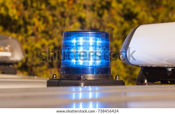 police patrol car of the State Automobile\
Inspection, transport inspection, carry public service, cloe up\
view of police roof\
lights