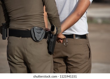 Police raids training and tactical use of handcuffs. - Powered by Shutterstock