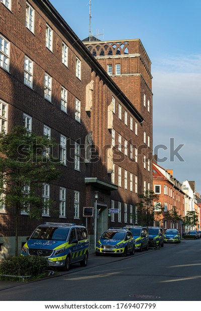 Police\
station in Hamm, NRW, Germany, 20th June\
2020