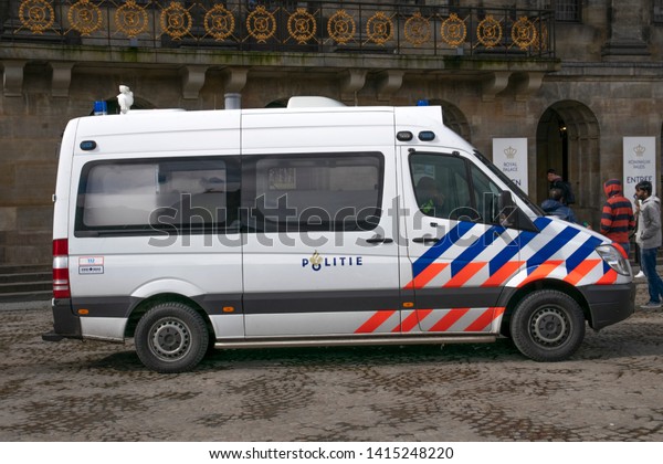 Police Van At The Dam Square At Amsterdam The\
Netherlands 2019