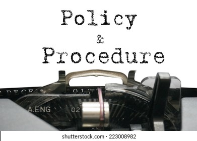 Policy & Procedure On Typewriter