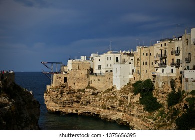 Polignano A Mare, Italy-September 11, 2015 : Red Bull Cliff Diving, Puglia.