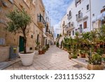 Polignano a Mare street view in Italy