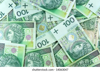 Polish green money background pattern