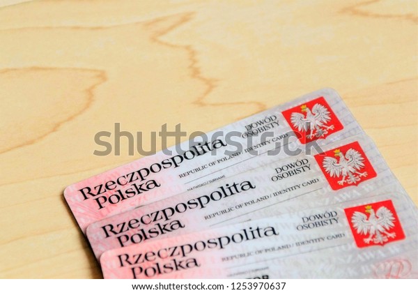 Polish Identity Cards Coat Arms Poland Stock Photo (Edit Now) 1253970637