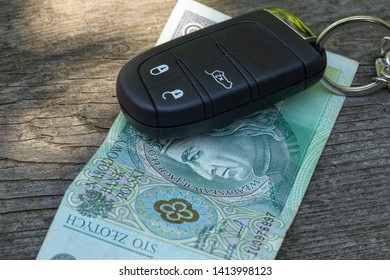 Polish Money With Keys To The Car