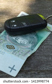 Polish Money With Keys To The Car