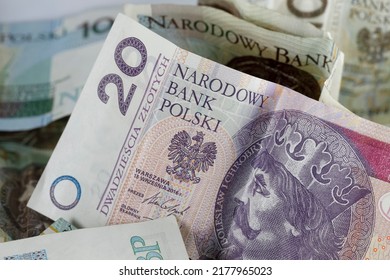 Polish Money Polish Zloty Banknotes Placed Stock Photo 2177965023 ...