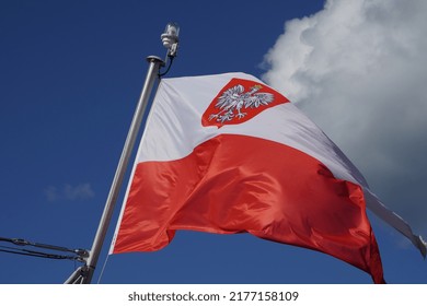 Polish National Flag Of A Old Battleship