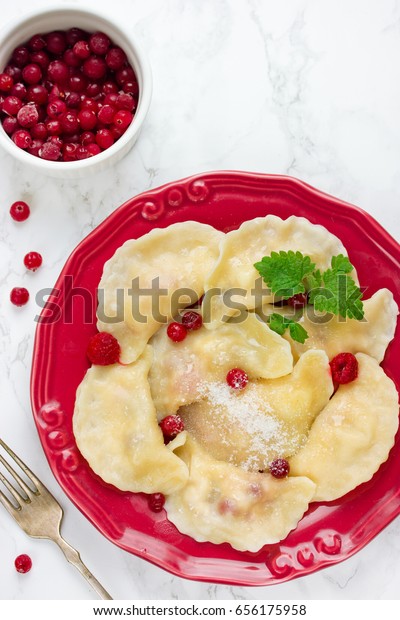 Polish Pierogi Sweet Dumplings Cranberry Cottage Stock Photo Edit