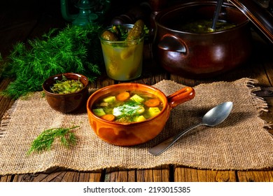 Polish Sour Cucumber Soup With Dill