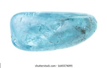 polished aquamarine (blue beryl) gem stone cutout on white background - Shutterstock ID 1645574095