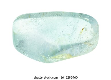 Polished Blue Topaz Gem Tone Cutout On White Background