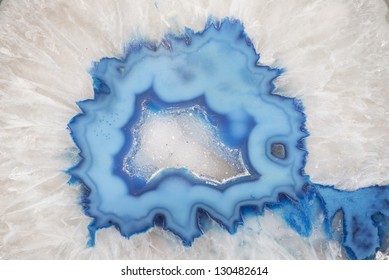 Polished Slice Of A Blue Agate Geode Extracted From Mines Of Wanda, Misiones, Argentina