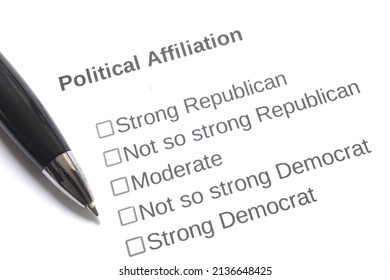 Political Affiliation Survey with Answer Choices