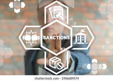 Political And Economy Concept Of Sanctions. Sanction List Government.