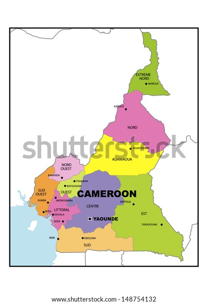 Political Map Cameroon 600w 148754132 