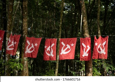 Political Party Flags On The Street