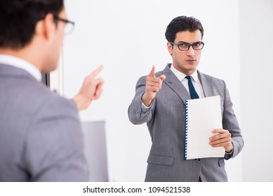 Politician Planning Speach In Front Of Mirror