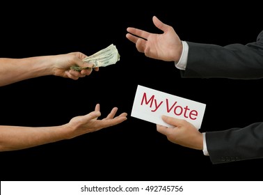 Politician taking bribe selling his vote for profit representing bribery, crooked politics, political favors, environmental destruction for money, corrupt world leader and more.