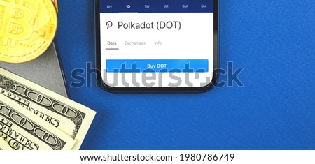 Polkadot crypto currency business and financial banner photo with copy space