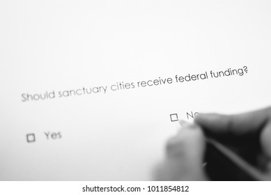 Poll Question: Should Sanctuary Cities Receive Federal Funding? Answer: No