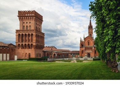 Pollenzo, Italy - June 12, 2020: Exterior View Of The Castle Of Pollenzo, Italy, On June 12 2020; Also Known For Its University Of Gastronomic Sciences, Founded By The Slow Food Movement