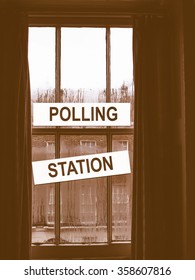  Polling Station Place For Voters To Cast Ballots In Elections Vintage