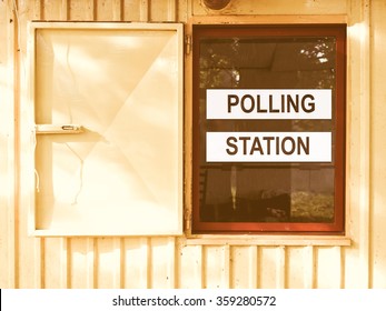  Polling Station Place For Voters To Cast Ballots In Elections Vintage