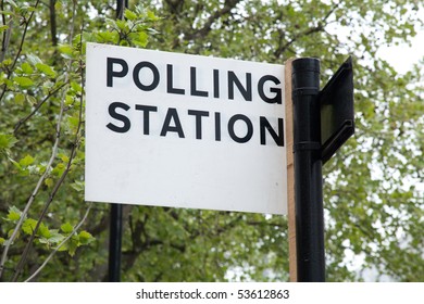 Polling Station Sign, London, England.