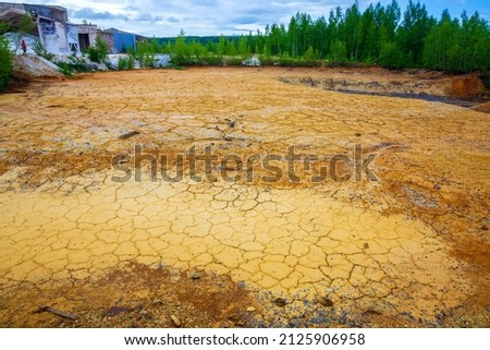 polluted cracked earth after industry work