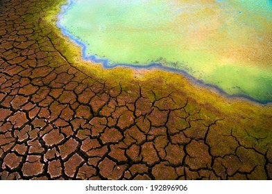 Polluted Water Cracked Soil During Drought Stock Photo 192896906 ...