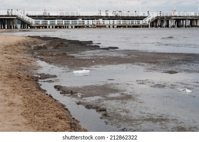 Pollution Of The Baltic Sea. Sopot, Poland