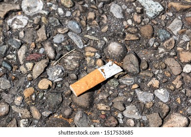 Pollution by cigarette stub thrown on the ground