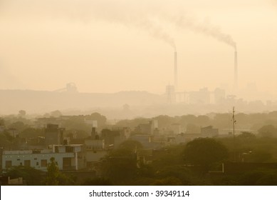 Pollution Over The Indian City Of New Delhi