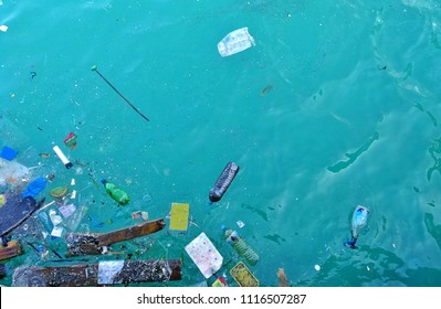 Pollution From Rubbish Waste In The Sea Ocean Damage The Environment 