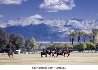 Polo Players Under A Sunny Winter Sky In La Quinta, CA