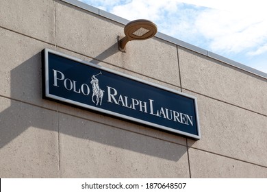 Polo Ralph Lauren store sign is seen on September 10, 2019 in Niagara-on-the-Lake, On, Canada. Ralph Lauren Corporation is an American fashion company.