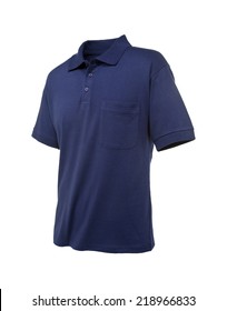 Polo Shirt Blue Isolated On White