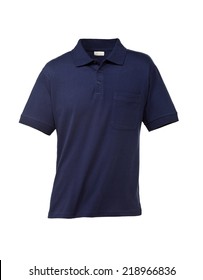 Polo Shirt Blue Isolated On White