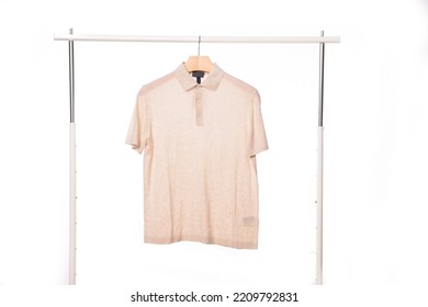 Polo Shirt Hanger Isolated On White Background 