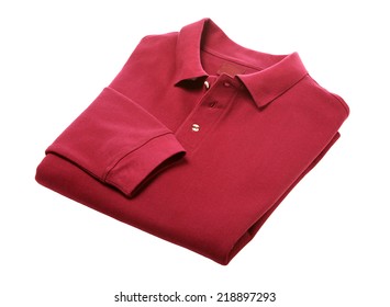 Polo Shirt Longsleeve Red Folded