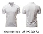 Polo shirt mockup front and back view, Realistic Short sleeve White Polo shirt template isolated on white bacgkround