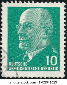 POLTAVA, UKRAINE - January 25, 2021. Vintage Stamp Printed In German Democratic Republic Circa 1961 Show Walter Ulbricht