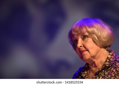 POLTAVA, UKRAINE - JUNE, 7 2019: Ukrainian-Soviet Actress Ada Rogovtseva During The Conduct Meridian Poltava Festival Of Poets At The City House Of Culture