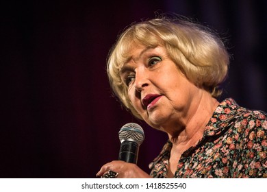 POLTAVA, UKRAINE - JUNE, 7 2019: Ukrainian-Soviet Actress Ada Rogovtseva During The Conduct Meridian Poltava Festival Of Poets At The City House Of Culture