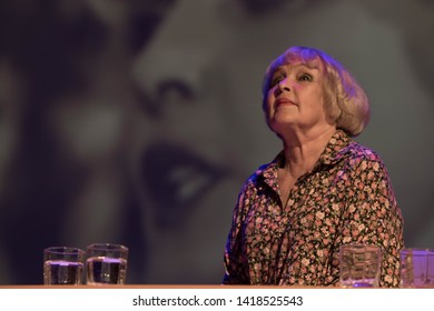 POLTAVA, UKRAINE - JUNE, 7 2019: Ukrainian-Soviet Actress Ada Rogovtseva During The Conduct Meridian Poltava Festival Of Poets At The City House Of Culture